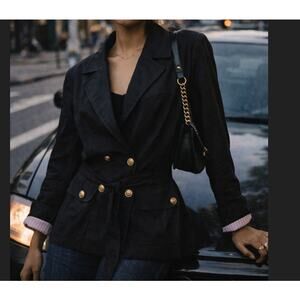 Sandro Sportswear Black Military Jacket Size S Vintage